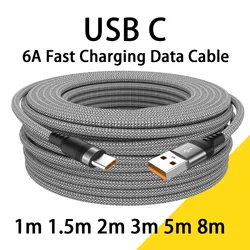 High - Speed 6A USB Type - C Super Charging Cable - Extended Length Options - 8m