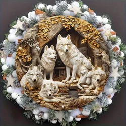 Enchanted Wolf Pack Aluminum Wall Art: 3D Intricate Wolf Design for Outdoor and Indoor Spaces (TTX1736)