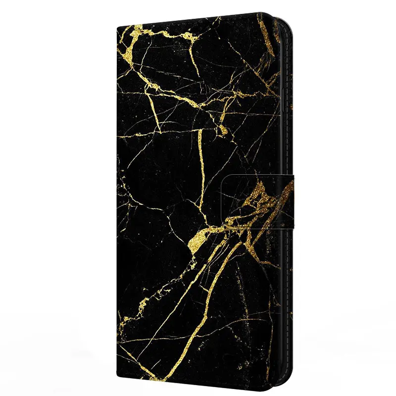 Luxury Marble Leather Flip Wallet Phone Case with Stand and Book Cover Design