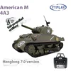 Kubin Ke Henglong 3898 American Sherman M4a3 Smoke Off Road Remote Controlled Tank Telescopic Gun Tube Military Model Toy Gift 1