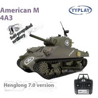 Kubin Ke Henglong 3898 American Sherman M4a3 Smoke Off Road Remote Controlled Tank Telescopic Gun Tube Military Model Toy Gift 1
