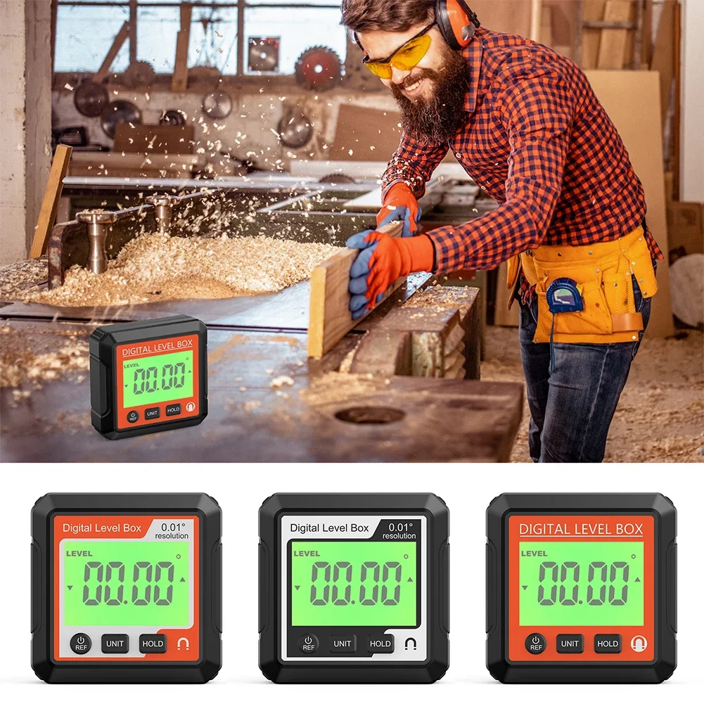360&deg; Precision Digital Inclinometer Mini 4*90&deg; Magnetic Spirit Level Angle Finder Gauge Level Protractor Meter Tilt Measure Tool