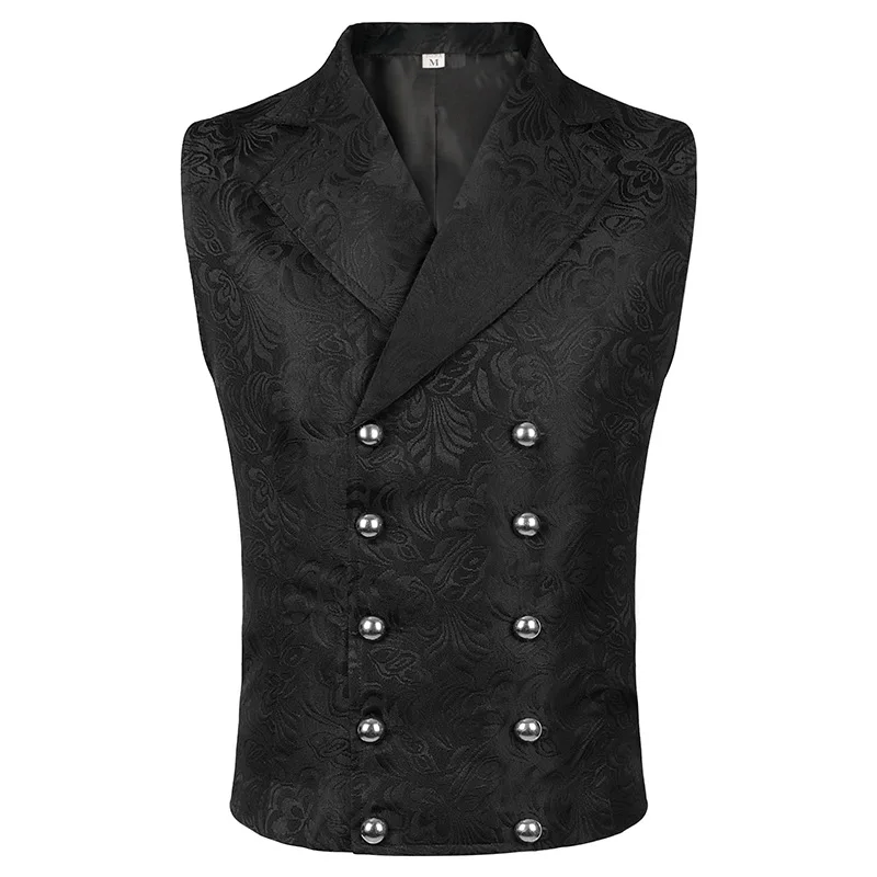 Chaleco De Cachemira Formal Para Hombre, Con Solapa, Floral, Chaleco De Traje Victoriano, Estilo Gótico, Steampunk, Medieval, Chaleco De Doble Botonadura, Brocado, Colada, Para Disfraz De Fiesta De