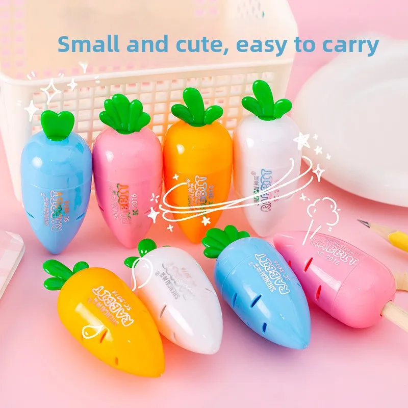 Simpatico cartone animato Carota Temperamatite Manuale Scuola primaria Premio per bambini Cancelleria Kawaii Ravanello Temperamatite creativo - immagine 4