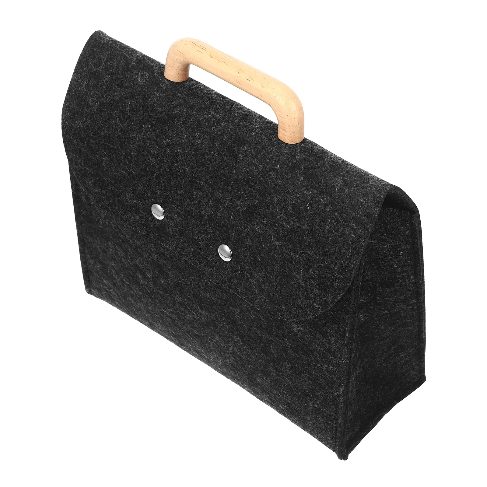 

Business Tote Bag File Organize Portable File Holder Felt Pouch with Wooden Handle
