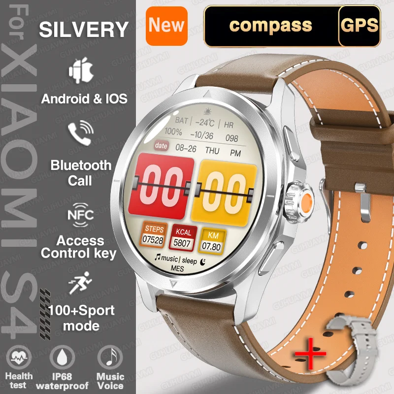 New S4 Ultra AMOLED Outdoor Sports Watch GPS Tracker Heart Rate Waterproof Men - Picture 30 of 36