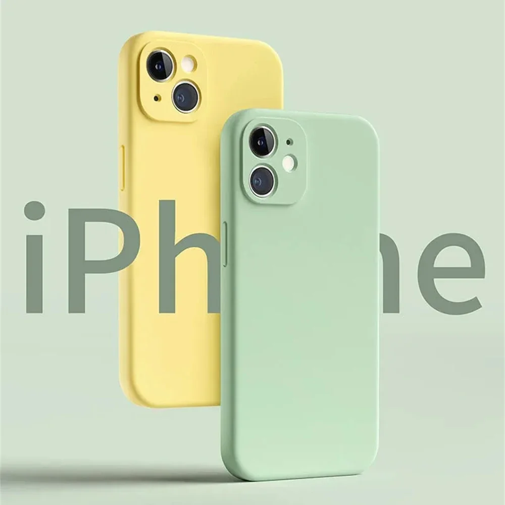 Vibrant Yellow Liquid Silicone iPhone Case - Sleek and Durable Cover