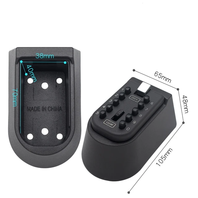 Wall Mounted Key Safe Box Mini Key Storage Cabinet Password Metal Key Storage Box with Waterproof Cover 5