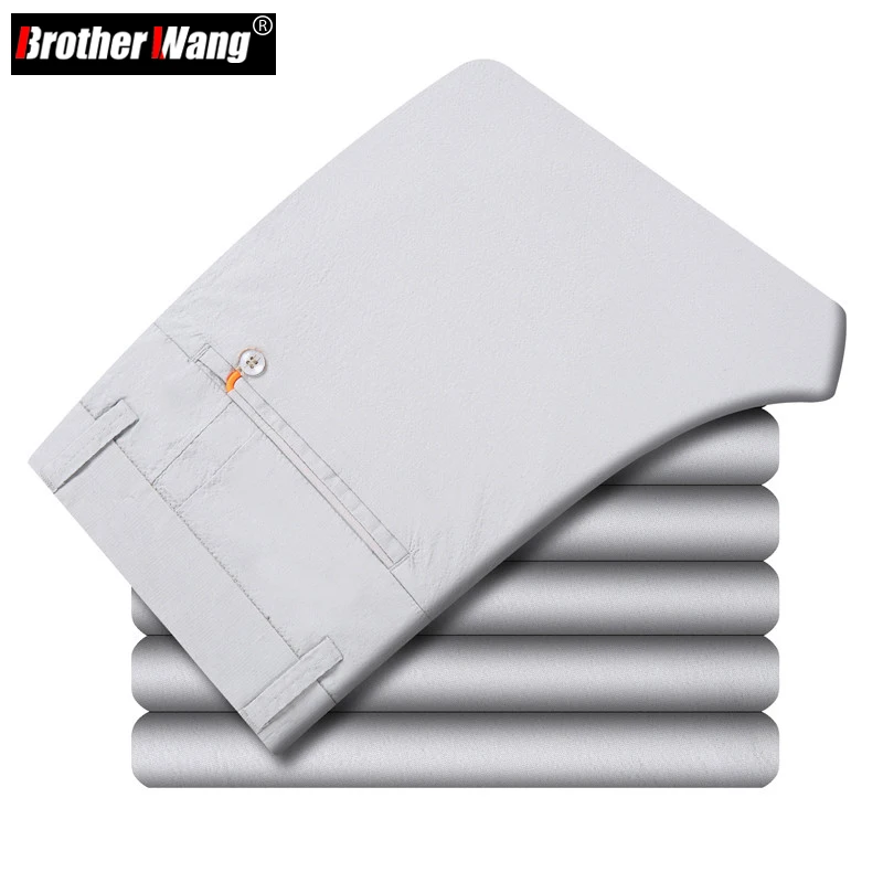 

5 Colors 2023 New Spring and Summer Men's Slim Casual Pants Fashion Business Cotton Brand Thin Trousers Classic Style