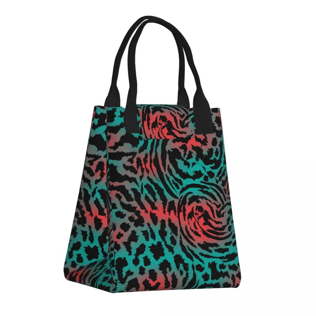 

Leopard Skin Print Lunch Bag Food Pouch Storage Organizer Outdoor Travel Picnic Paper Bag Thermal Bag