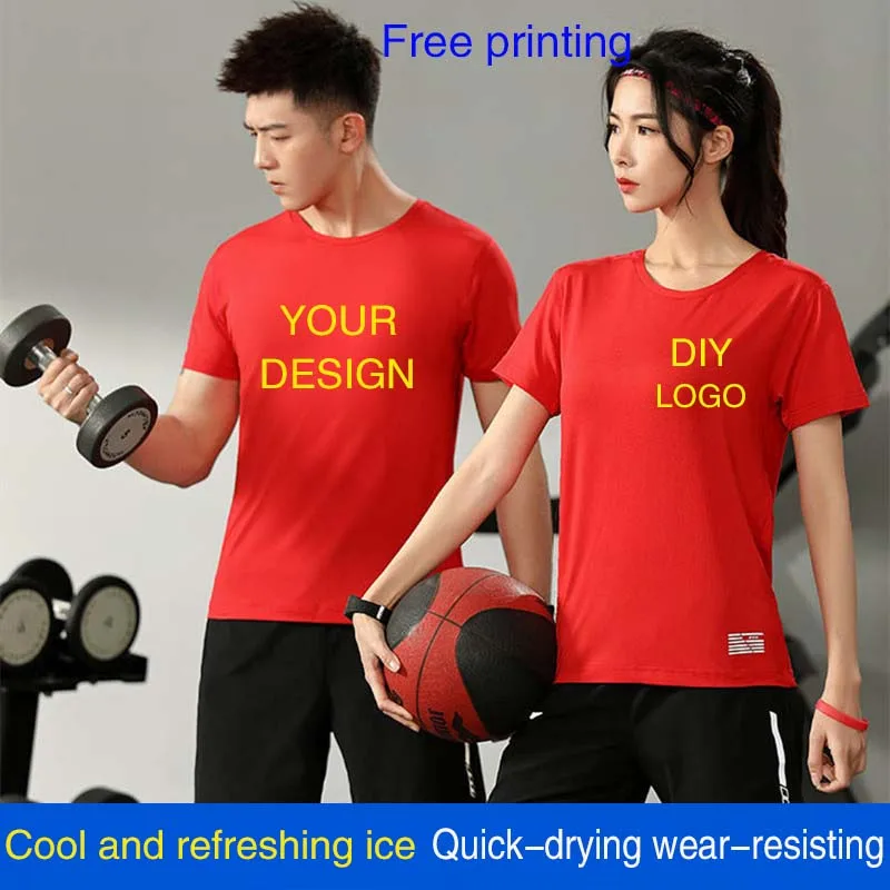 Raffinaderi pegs Ambient High-end Cool Sense Quick Dry Clothes Custom T-shirt Round Neck Printed  Logo Running Half Sleeve Advertising T-shirt Campaign - T-shirts -  AliExpress