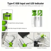 USB Rechargeable AA Battery 1.5V 2600mWh Li-ion Battery with Type-C Cable for Remote Control Mouse Toys 3