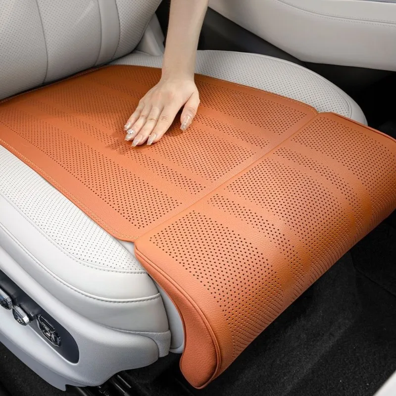 Universal Leather Car Seat with Extended Breathable Footrest and Non-Slip Cover