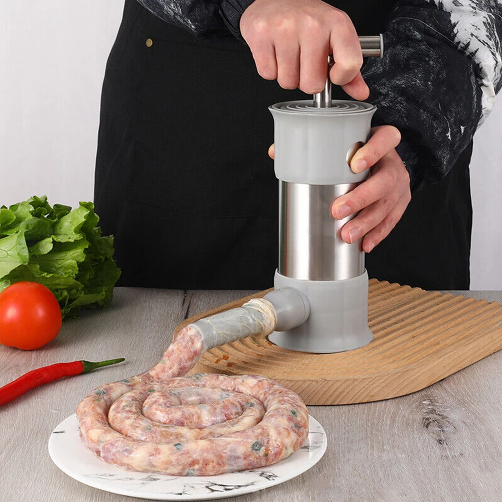 Sausage Stuffer with 4 Different Sizes Stuffing Tubes Quick Filler Syringe sausage stuffer