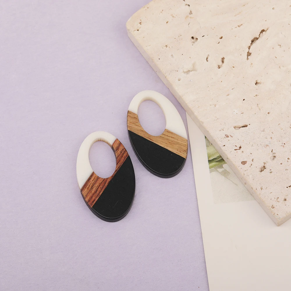 Cordial Design 50Pcs 21*35MM Jewelry Accessories/Natural Wood & Resin/Oval Shape/Hand Made Charms/Jewelry Findings & Components - cordial