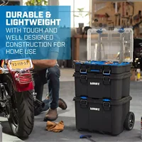 Stack System, Mobile Toolbox for Storage and Organization, 3 Piece Resin Plastic Modular Toolbox System 2
