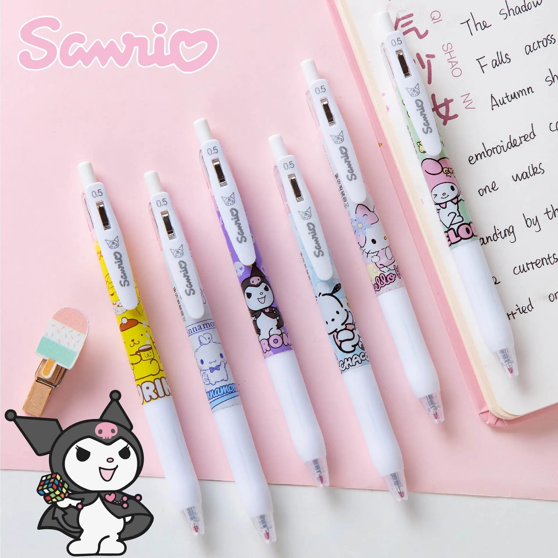 0 5 мм Милая ручка My Melody Kuromi Cinnamoroll черная Sanrio аниме девочка кавайная ученическая