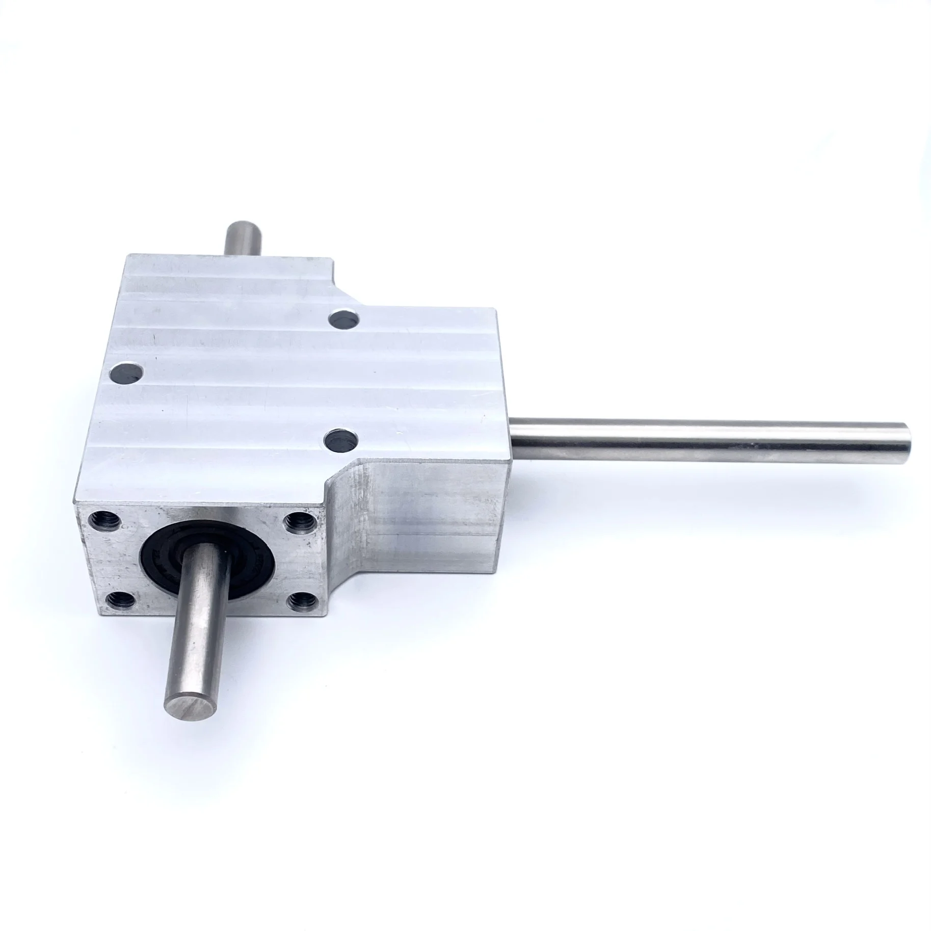 NEW Heavy-Duty Spiral Bevel Gearbox 8MM Double Output Shaft 1:1 90&deg; Angle Device Waterproof Aluminium Case