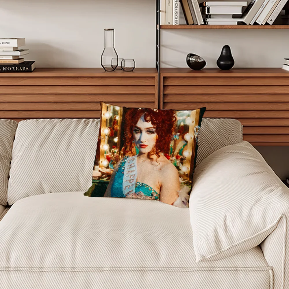 Hot Singer Chappell Roan Pillow Case Sofa Living Room Bedroom Headboard Backrest Cushion Square Cushion Nap Time 6