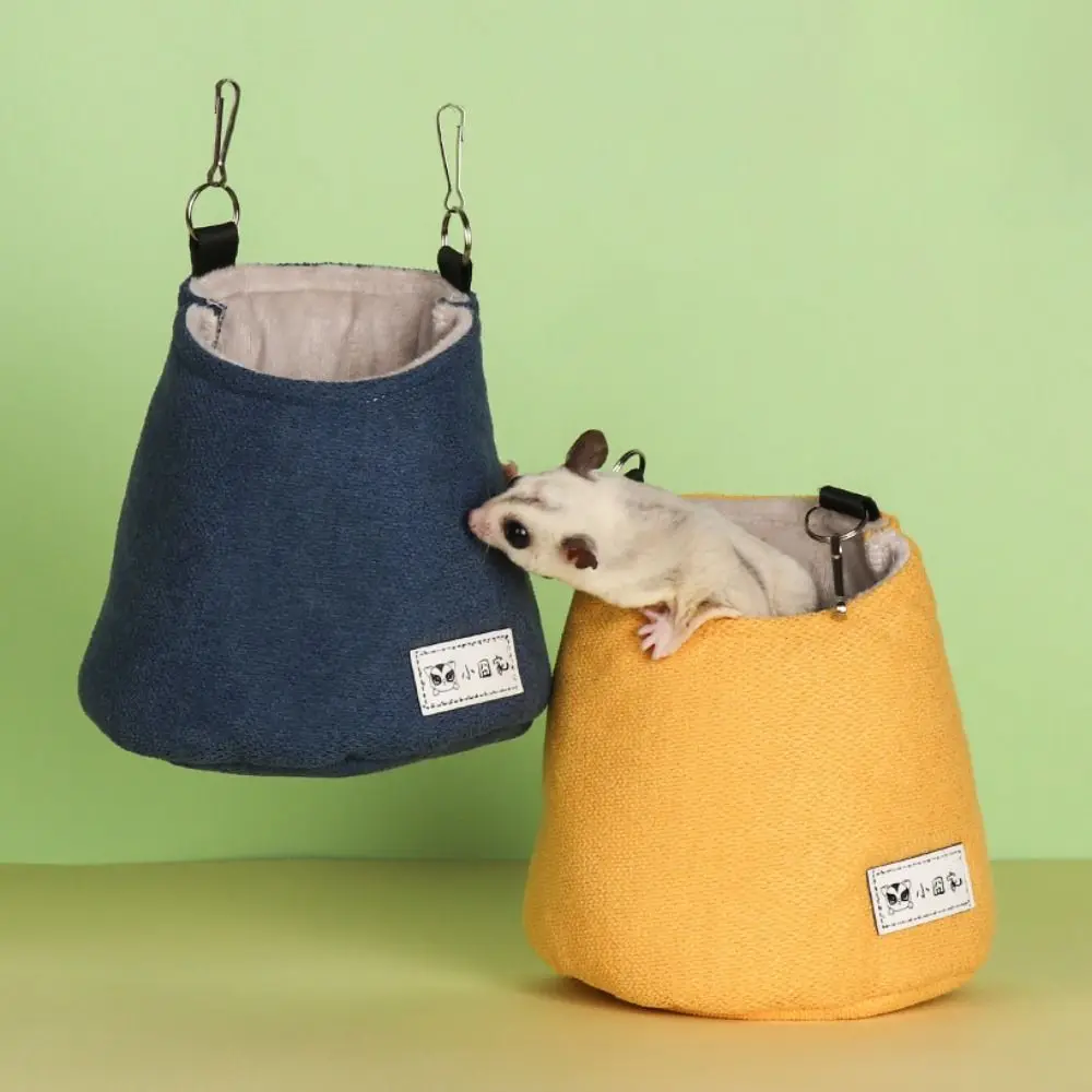 Opening Winter Sugar Glider Pouch Cloth/Plush Soft Small Animals Sleeping Bag Comfortable with Hook Squirrel Bed Cage Winter DIY
