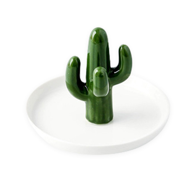 Holder Cactus Golden Elephant Ring Dish Ceramic Jewelry Holder Trinket Tray Home Decor Wedding Gift For Women Girls