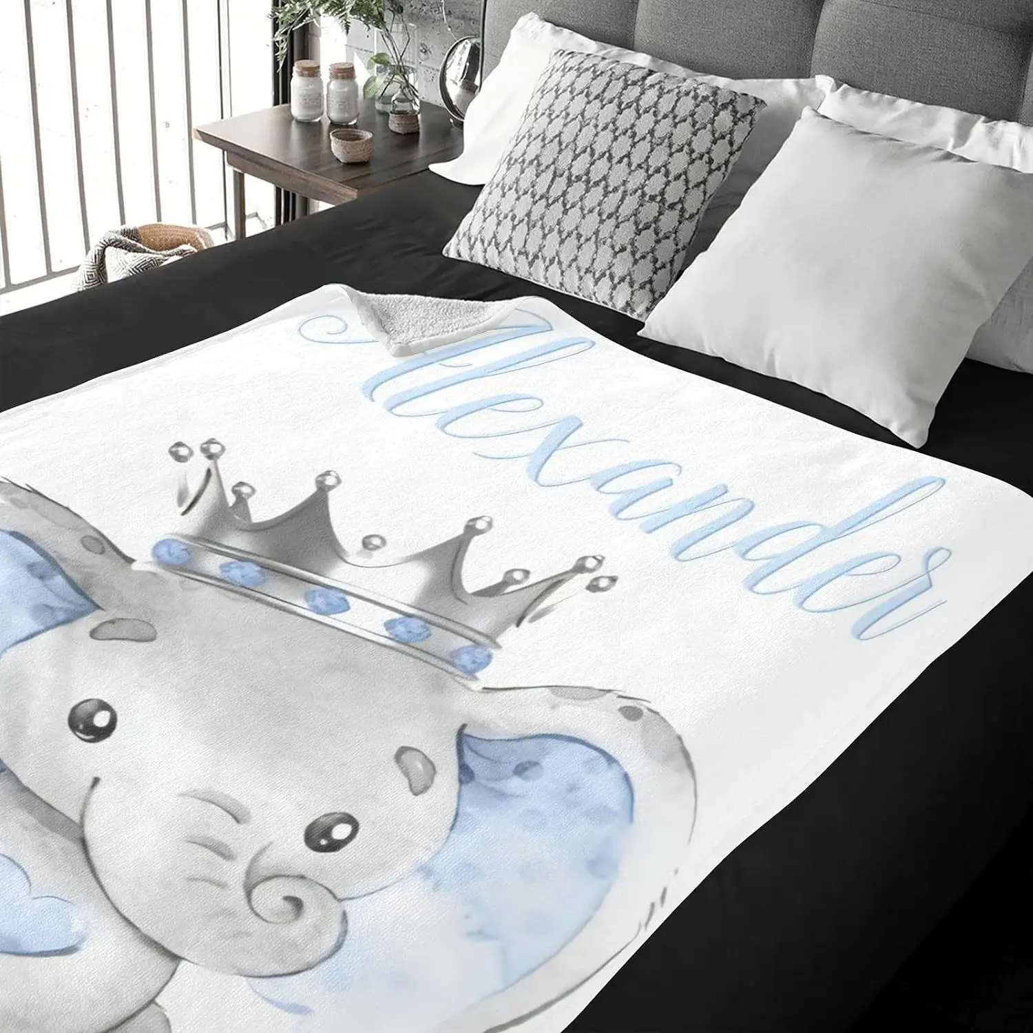 Plush and Flange Personalized Blanket Girl Name Customized Boy Gift Super Newborn Blanket Air Conditioning Blanket 3