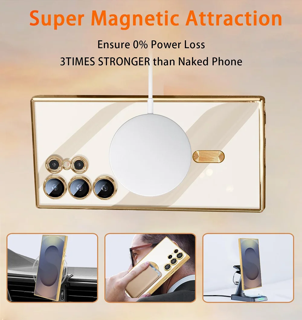 Luxury Plating Silicone Magnetic Magsafe Soft Phone Case Cover