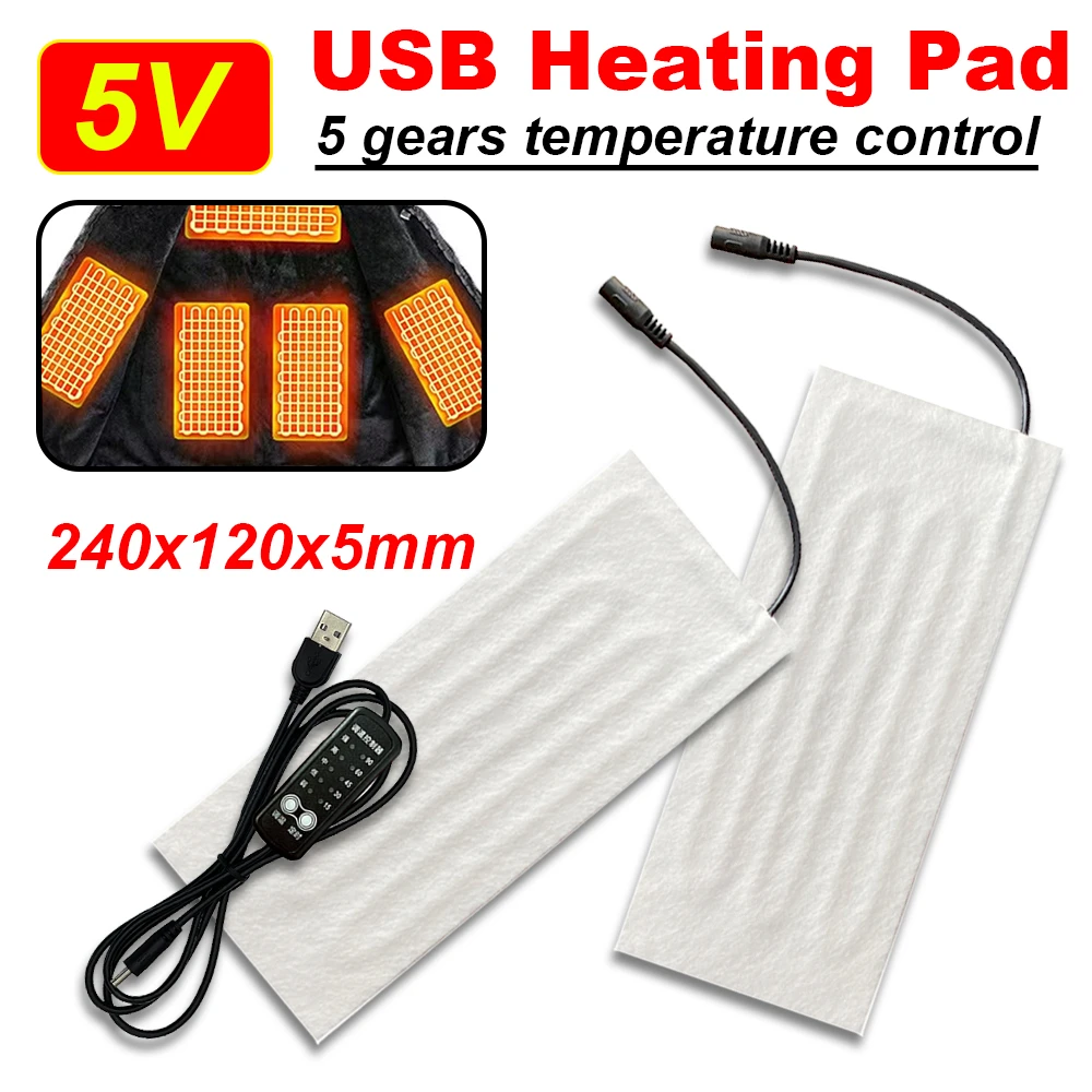 Almohadilla calefactora con USB de 5V, elemento calefactor eléctrico, película para cuello, Lumbar, Abdomen, de pies, chaleco, chaqueta, almohada, calentador| | - AliExpress