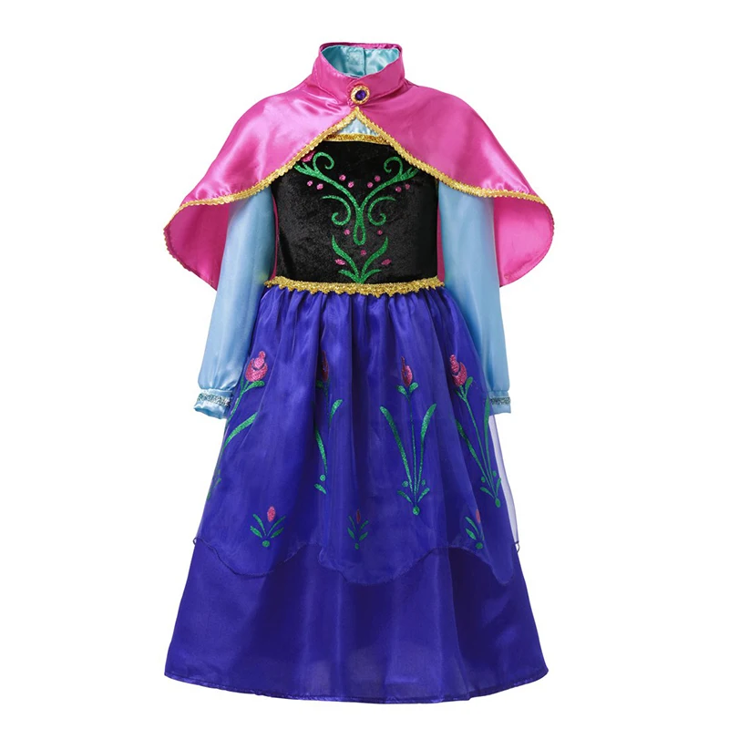 thumbnail image 1 of Vestido de princesa de Frozen de Disney para niñas, traje de baile de malla con lentejuelas blancas, ropa de carnaval, Cosplay para niños, Reina de la nieve, Elsa y Anna, 1 of 5