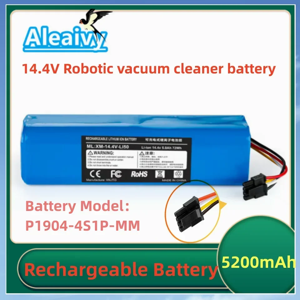 

14.4V Battery 5200mAh Robot Vacuum Cleaner 1C Battery For Xiaomi Mijia 1C STYTJ01ZHM Robot Vacuum Mop Cleaner