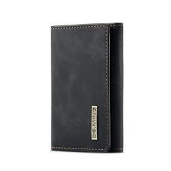 Vintage Brown PU Leather Multi - Function Wallet and Card Holder with Magnetic Closure (Black)