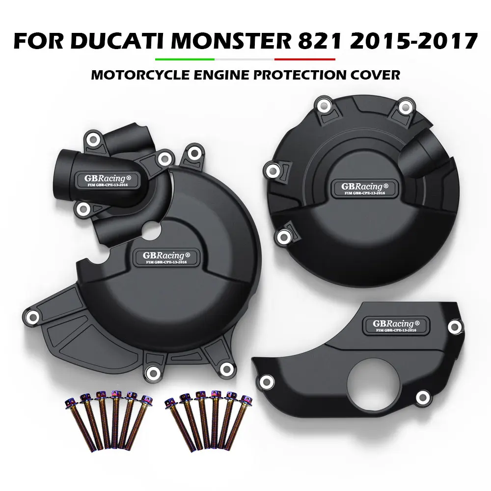 

Защитные чехлы для мотоциклов и двигателей DUCATI Monster 821, 2015, 2016, 2017, для GB, набор аксессуаров для гоночных автомобилей