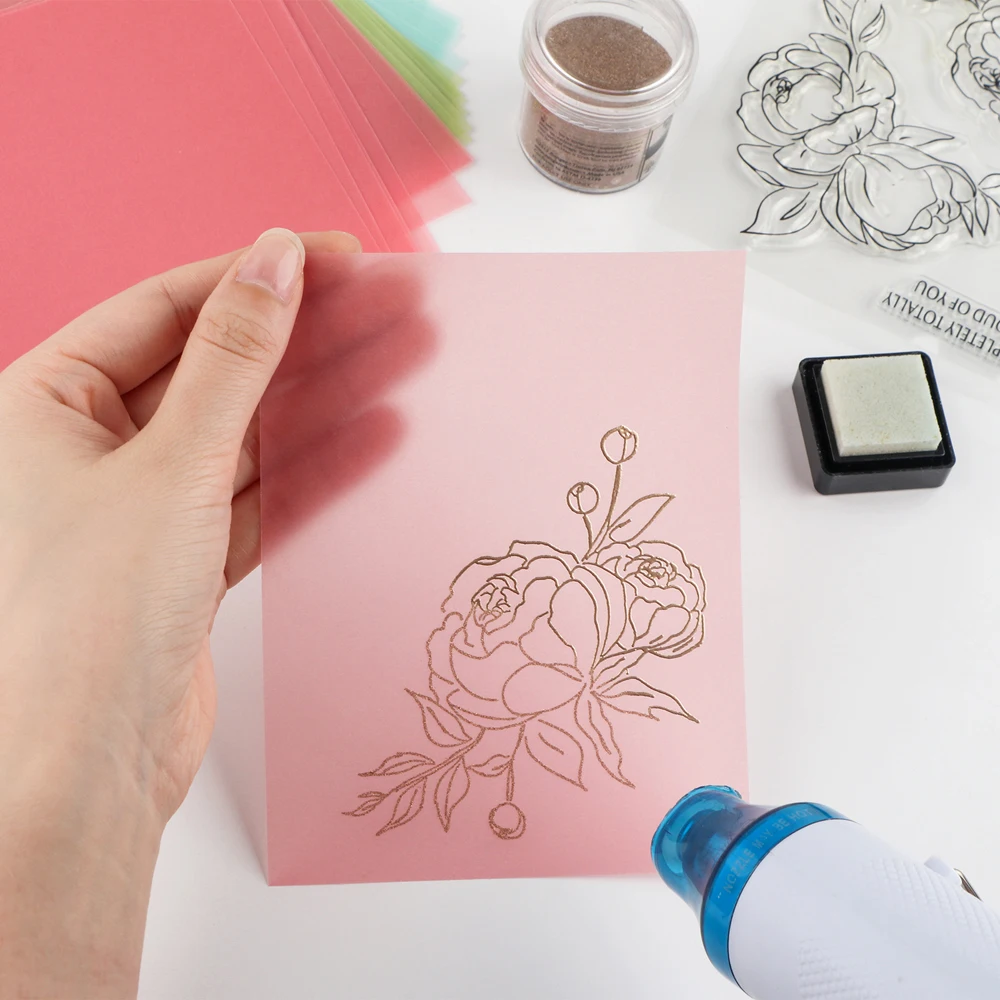 컬러 반투명 부드러운 벨룸 종이 시트, 내열성 진주 골드 및 실버 시스루 종이, 공예 트레이싱용, 4.25x5.5 인치