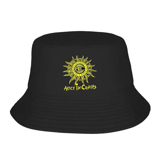 Print Alice In Chains Logo Bucket Hat For Unisex  Fisherman Hats Casual Travel Hiking Caps Personality Hawaii Design Sun Hats 1