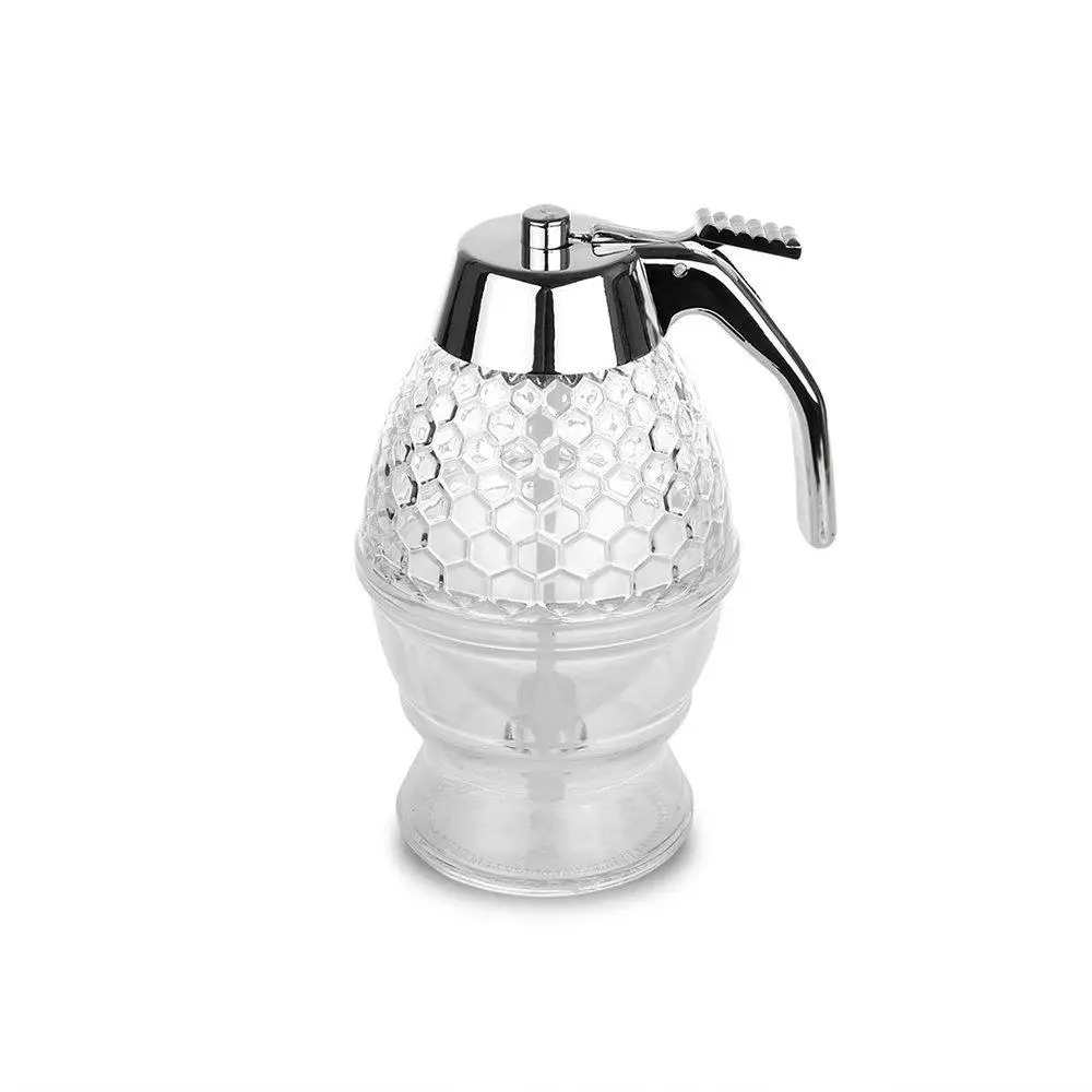Squeeze Bottle Honey Jar Container Bee Drip Dispenser Kettle Storage Pot Stand Holder Transparent Juice Syrup Cup Kitchen Tool