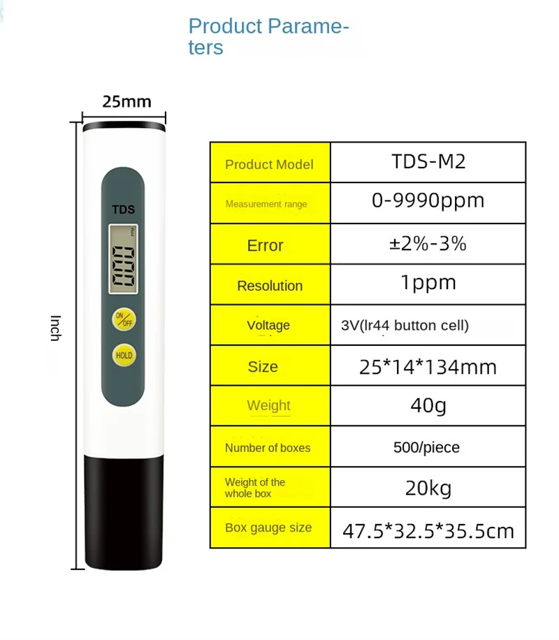 Description Picture 4 of itemHandheld TDS Water Test Pen Digital Water Tester Water Quality Analysis Meter Water Purity Check Measurement PH Meters