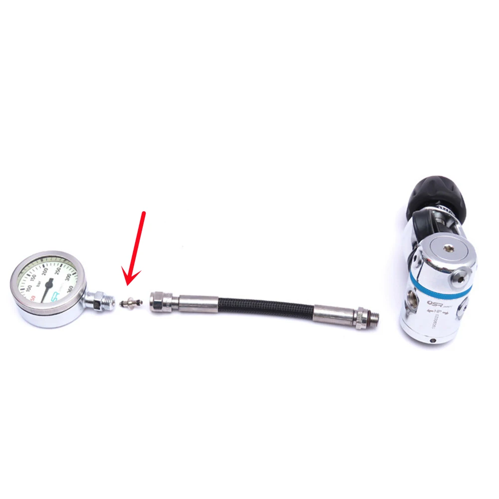 1pc Scuba Diving High Pressure Hose T-End Air Spool Swivel HP Pin Gauge For SPG Gauges Swivel Computer With O-ring 9mmx18mm scuba diving connector adaptor