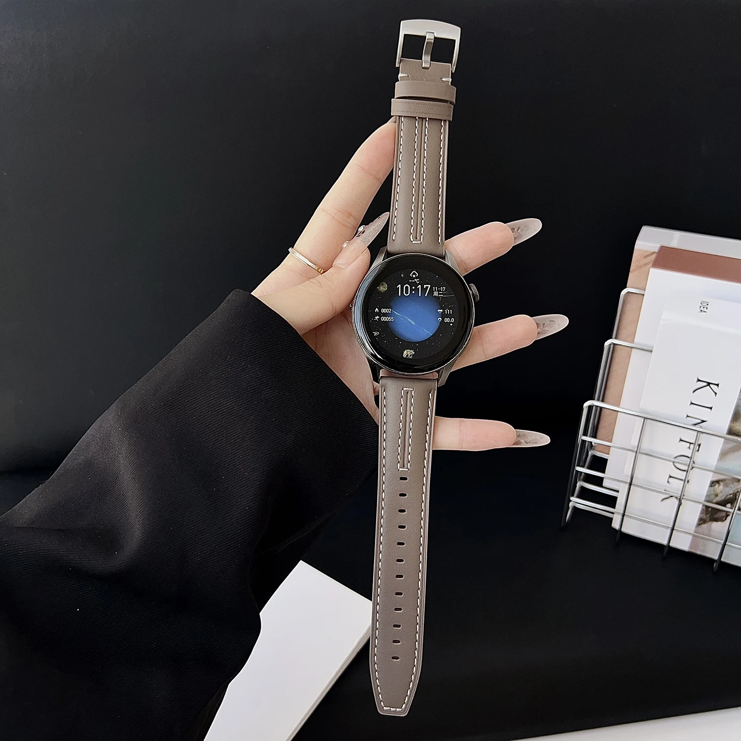 Fortschrittliches Lederarmband für Redmi Watch 4 5 für Huawei Watch GT4/5/6 46 mm Fit4/4pro Universal 22 mm Armband High-End-Armband – Detail 9