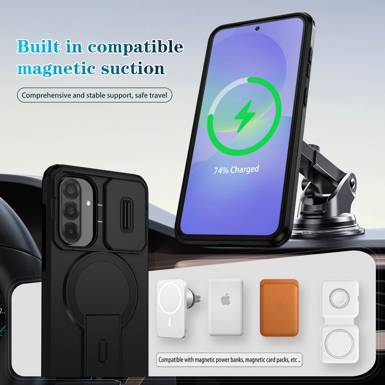 Dual Layer Protective Magnetic Case with MagSafe Compatibility