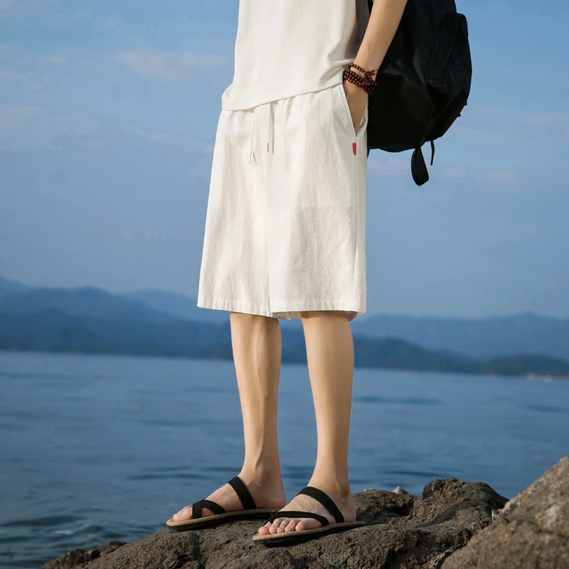 남성용 캐주얼 비치 반바지, 중국 면 리넨 캐주얼 바지, 2024 용수철 여름 신상