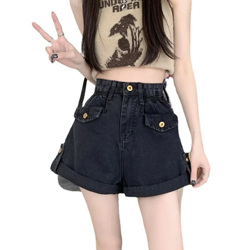 Niche Denim Shorts for Women, Women's Skirt, Denim Skirts, Sports Pants, Women's Apparel, Retro Design, New