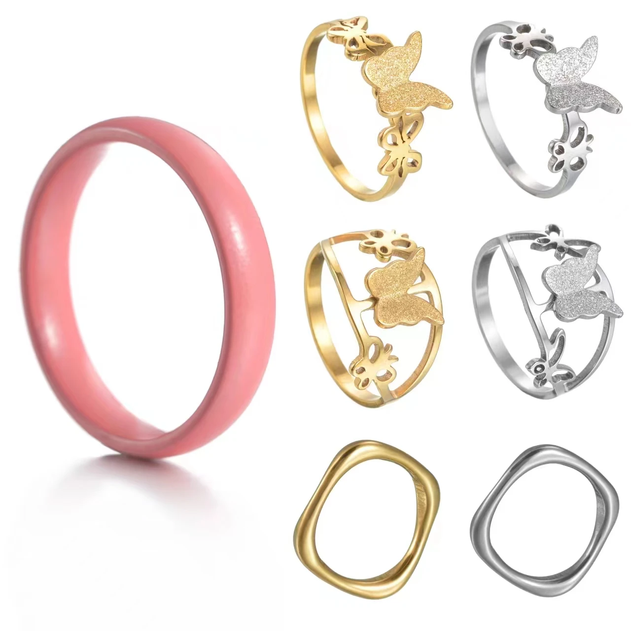 Красивое Розовое Кольцо MeMolissa 4 мм из нержавеющей стали для женщин, высококачественное ювелирное изделие, подарок, Женское кольцо, лучший подарок на день рождения Красивое Розовое Кольцо MeMolissa 4 мм из нержавеющей стали для женщин, высококачественное ювелирное изделие, подарок, Женское кольцо, лучший подарок на день рождения