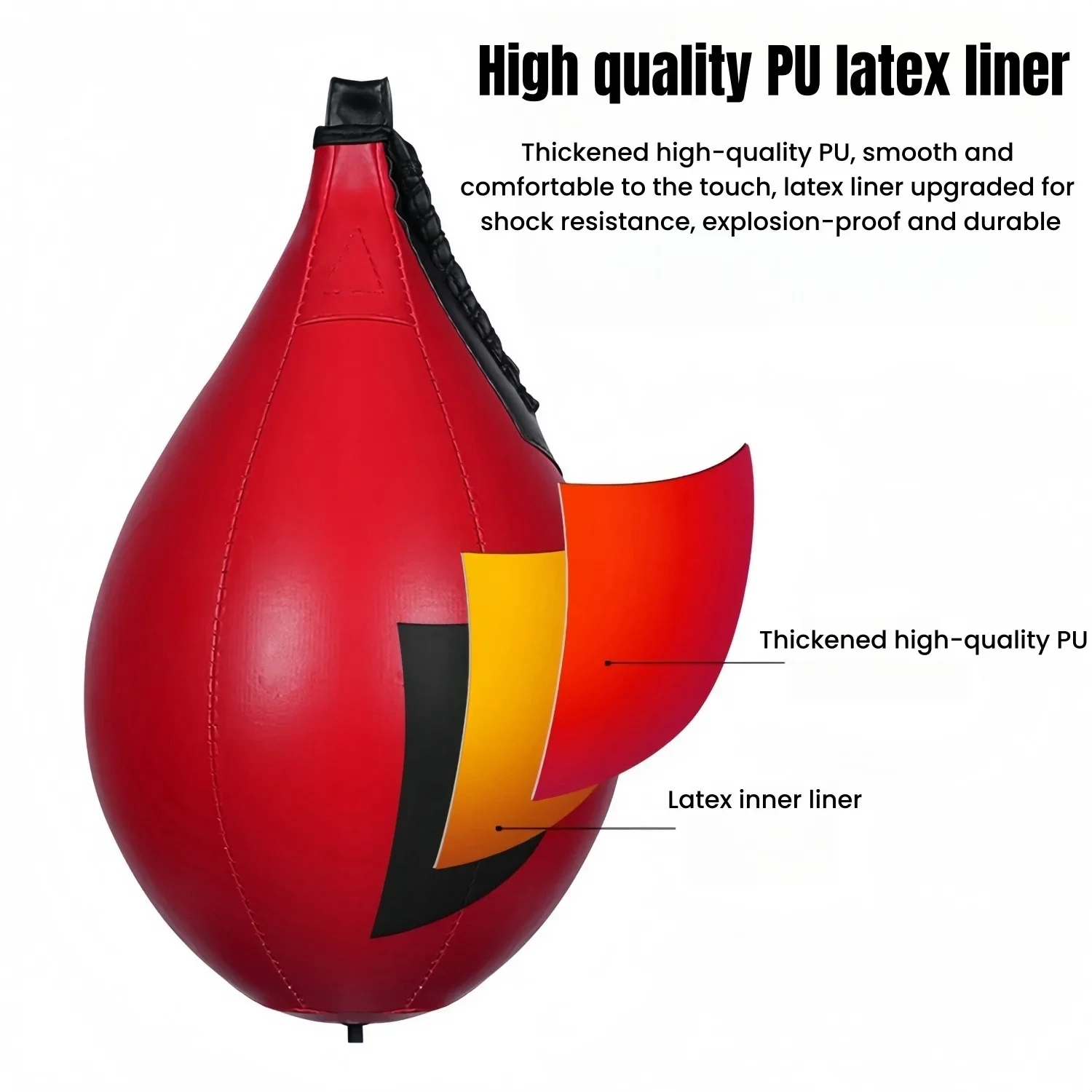 Boxing Speed Ball Pear Shape PU Speed Bag Boxing Punching Bag Swivel Speedball Exercise Fitness Training Ball