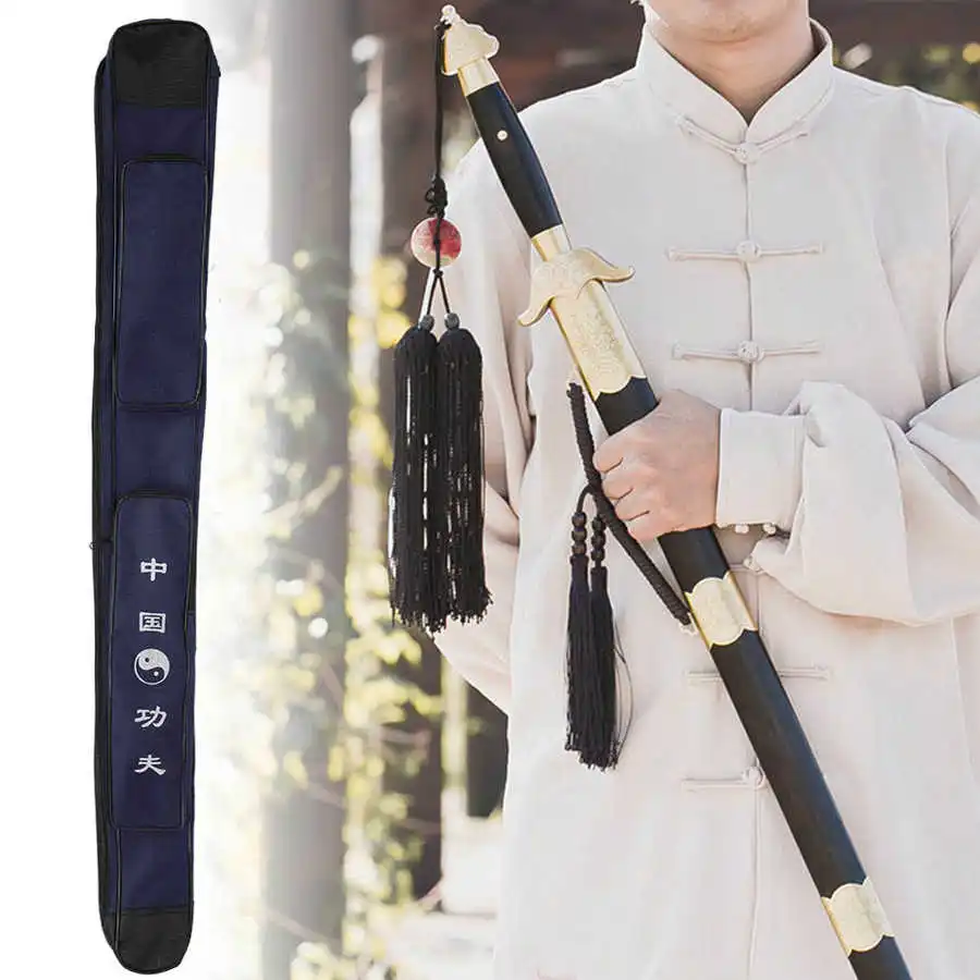Telescopic Sword Tai Chi Sword Tassel Thicken Canvas Martial Arts Tai Chi Kung Fu Bag Sword Bag Wushu Knife Package Chinese Martial Arts Canvas Single Layer Sword