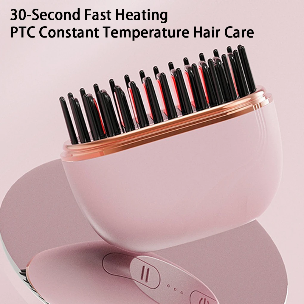 Hair straightening comb on table