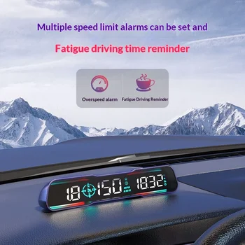 HUD Universal Inteligente, Pantalla de Visualización Frontal HD, Velocímetro para Vehículo con Alarma de Exceso de Velocidad, Calendario, Proyector para Autos 1
