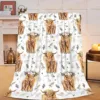 Highland Cow Print Blanket and Throws Cute Farm Animal Cow Gifts Soft  Warm Bedding Blanket for Girls Kids Adults Couch Travel 1
