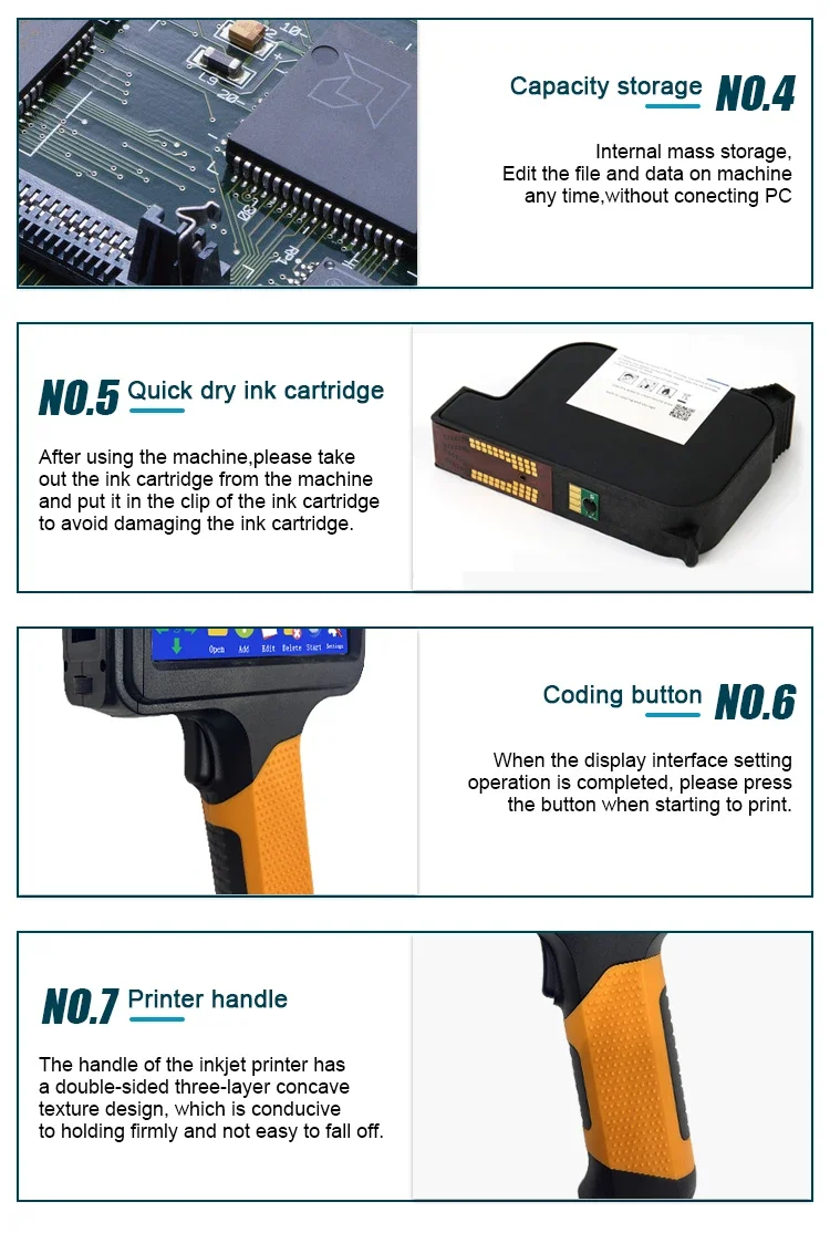 for HP Blue P19 Handheld Inkjet Printer 12.7mm T-shirt QR Bar Batch Code Date Lo