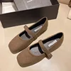 Women's Felt Mary Janes Shoes Square Toe Ballet Flats for Female New Fashion Buckle Strap Ladies Shoes Spring Autumn 6