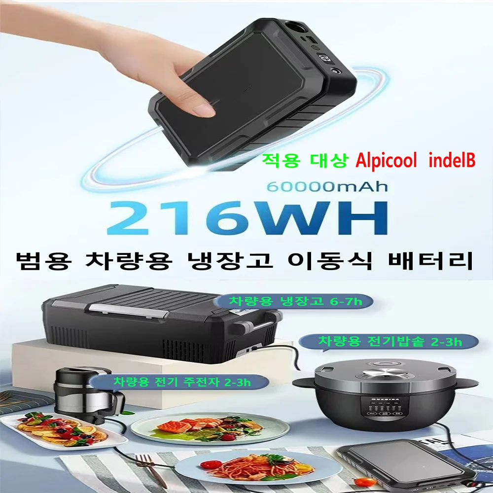 Car Refrigerator Built-in Lithium Battery with 60000mAh Built-in Plug and Play Charger Portable Outdoor Car Refrigerator